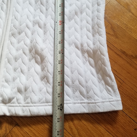 Liz Claiborne Weekend Womens Med White Quilted Jacquard Full Zip Vest w/… - Picture 11 of 12